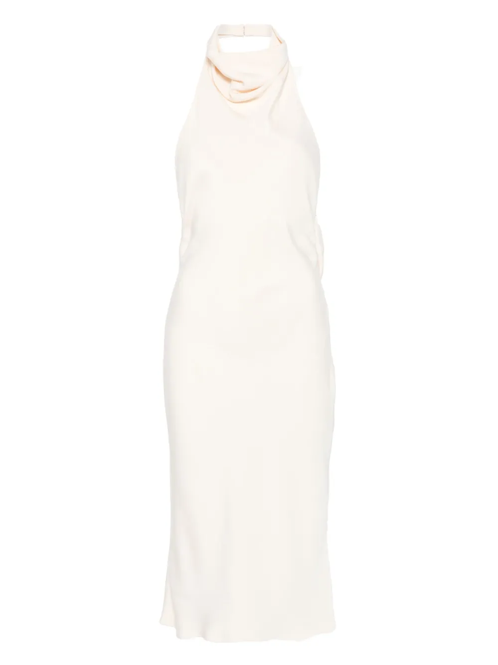 Платье миди без рукавов с халтернеем TOM FORD, нейтральный 
Платье миди без рукавов с халтернеем TOM FORD, нейтральный