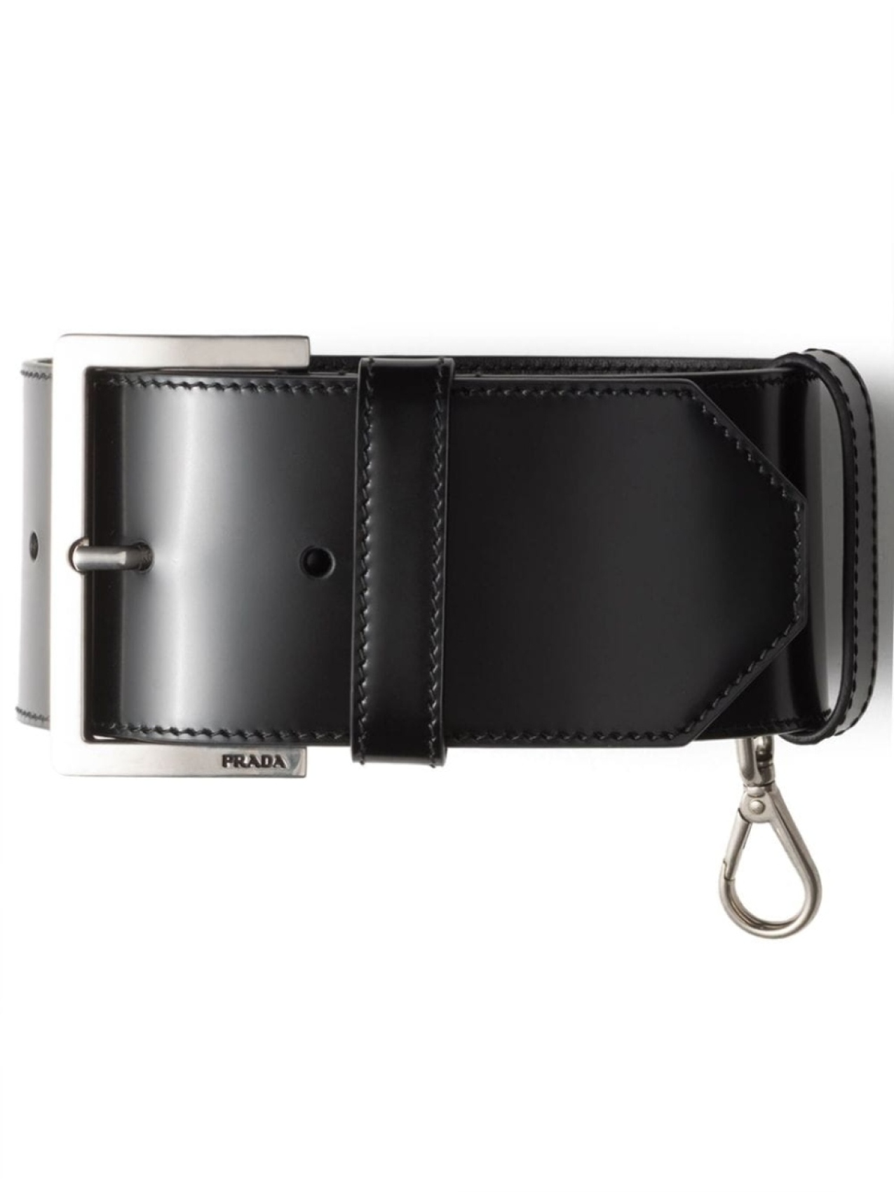 Кожаный ремень на запястье Prada, черный
Кожаный ремень на запястье Prada, черный