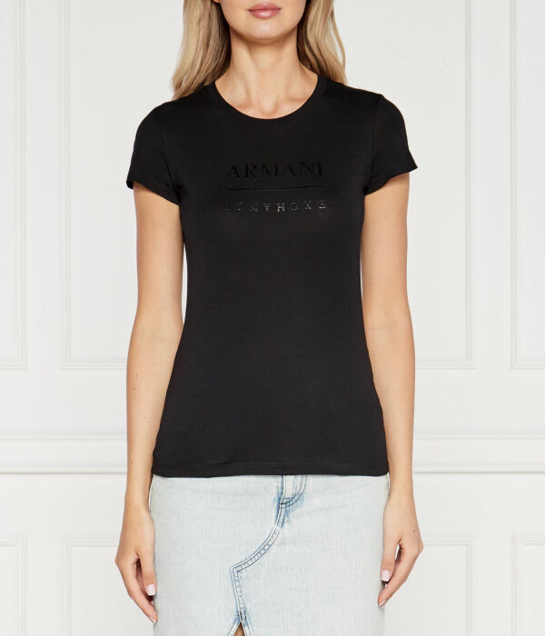 Футболка женская Armani Exchange облегающего кроя однотонная, черный
Футболка женская Armani Exchange облегающего кроя однотонная, черный