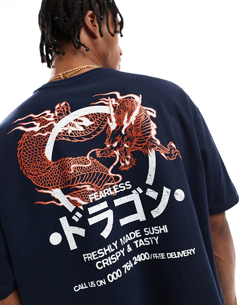 Футболка свободного кроя с принтом ASOS DESIGN темно-синего цвета
Футболка свободного кроя с принтом ASOS DESIGN темно-синего цвета