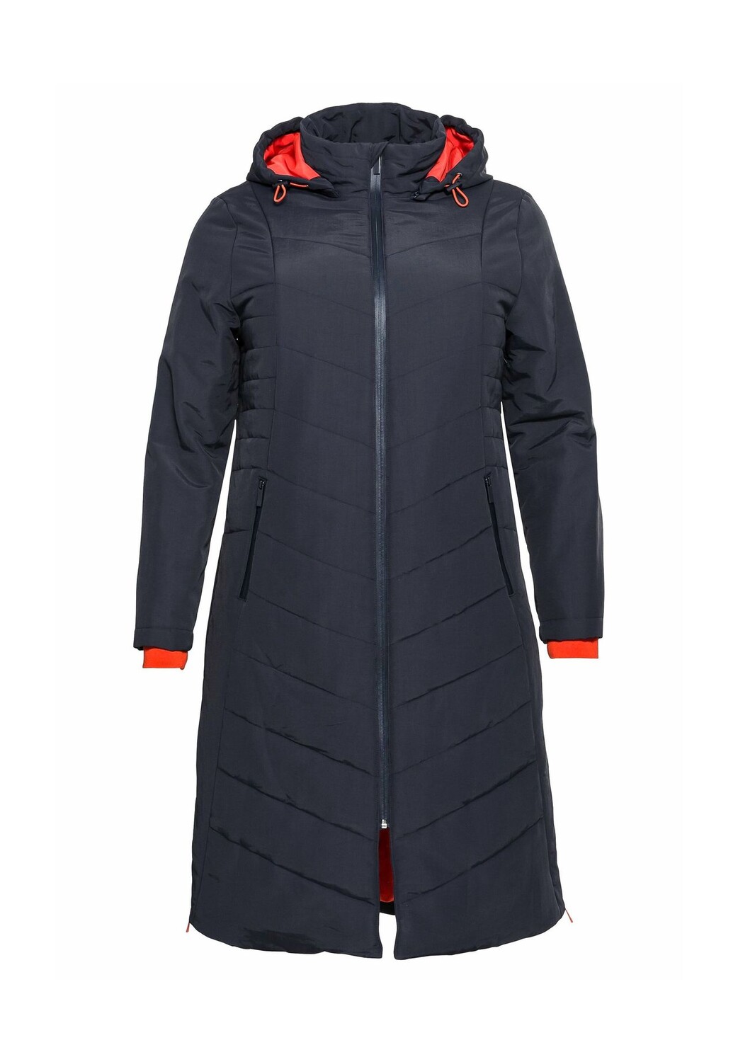 Стеганое пальто с капюшоном на молнии и контрастными деталями sheego, цвет Nachtblau
Стеганое пальто с капюшоном на молнии и контрастными деталями sheego, цвет Nachtblau