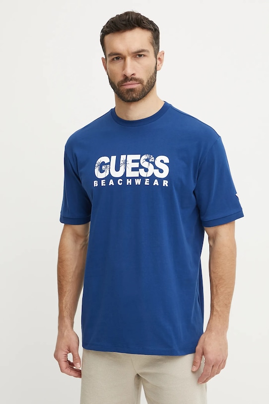 Хлопковая футболка Guess, синий
Хлопковая футболка Guess, синий