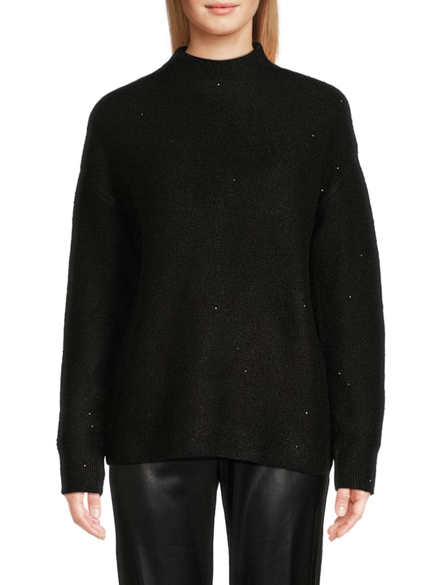 Свитер с открытыми плечами и пайетками Calvin Klein, черный
Свитер с открытыми плечами и пайетками Calvin Klein, черный
