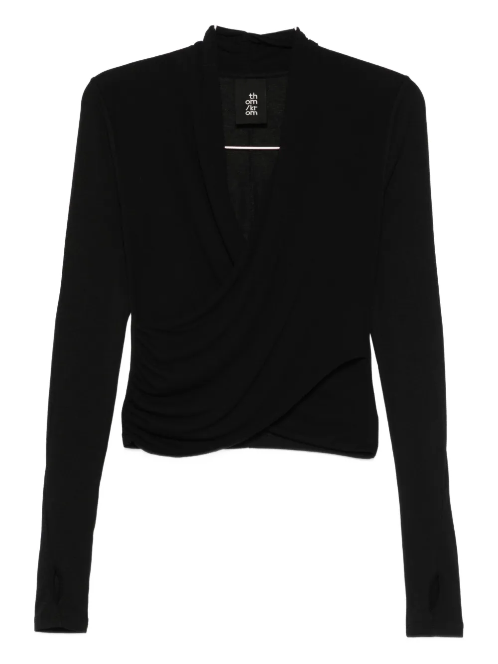Топ с длинными рукавами и запахом Thom Krom, черный
Топ с длинными рукавами и запахом Thom Krom, черный