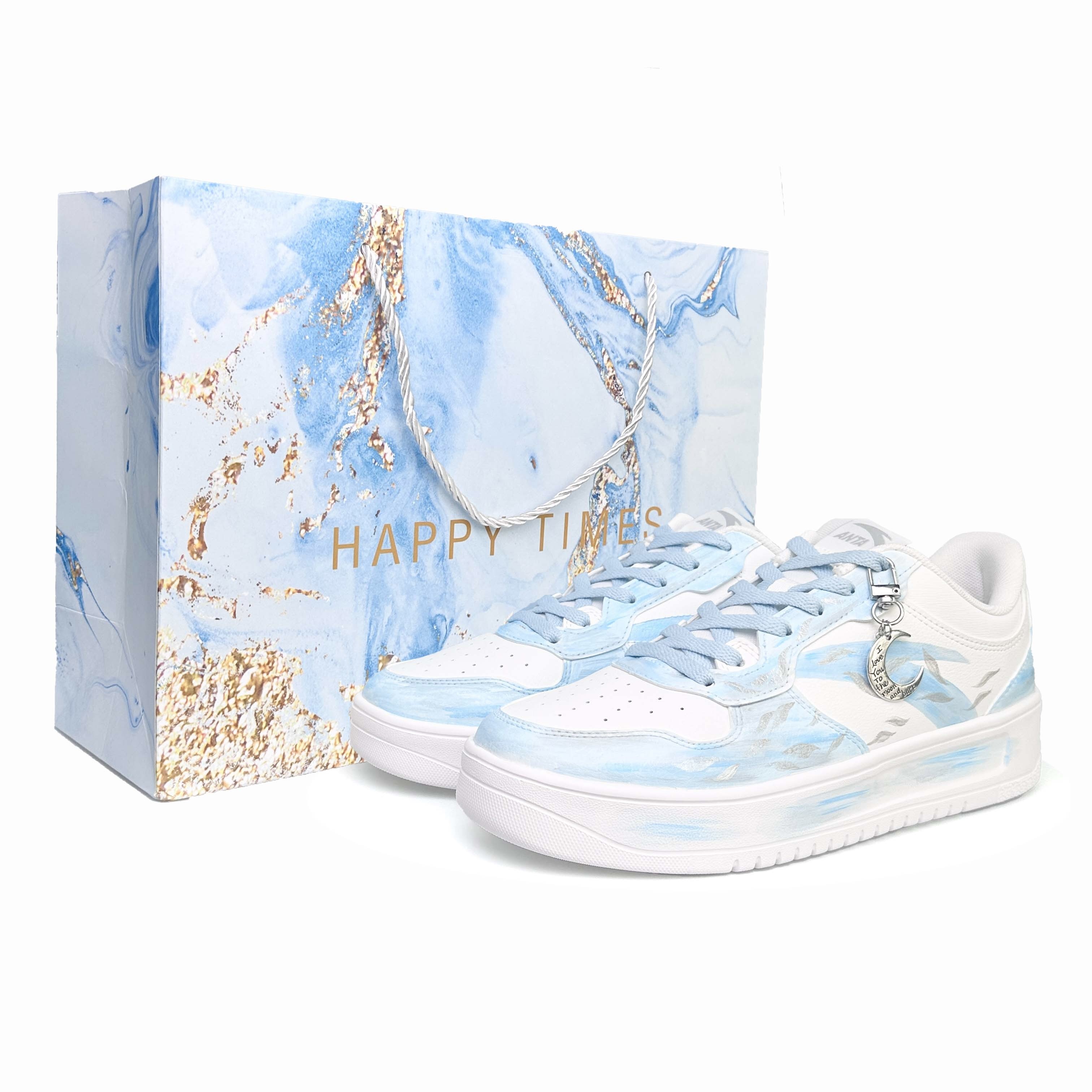 ANTA Противоскользящие, легкие, низкие, с амортизацией, мужские, сине-белые, кроссовки 
ANTA Противоскользящие, легкие, низкие, с амортизацией, мужские, сине-белые, кроссовки