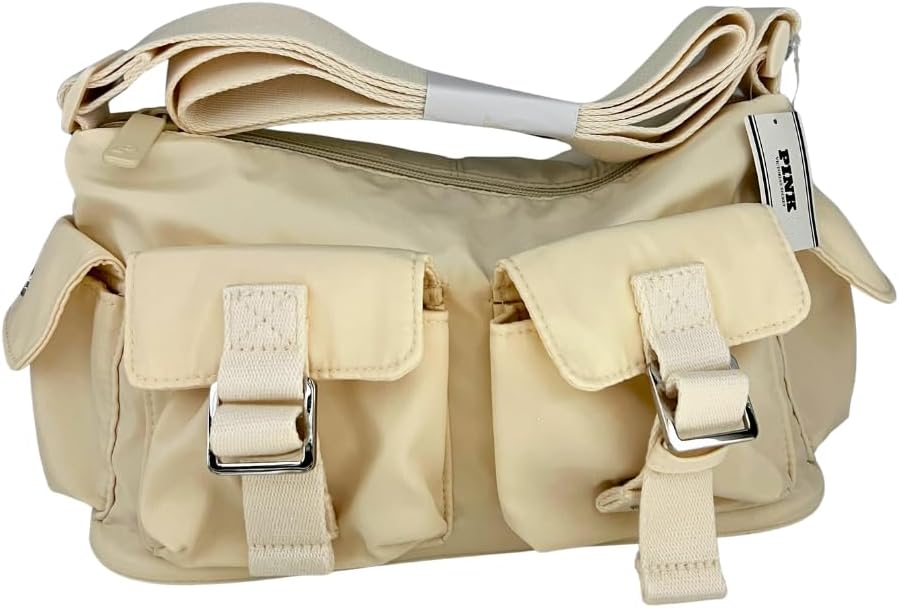 Сумка через плечо Victoria's Secret PINK из нейлона для женщин - кроссбоди с регулируемым ремнем и несколькими карманами, White Shell
Сумка через плечо Victoria's Secret PINK из нейлона для женщин - кроссбоди с регулируемым ремнем и несколькими карманами, White Shell