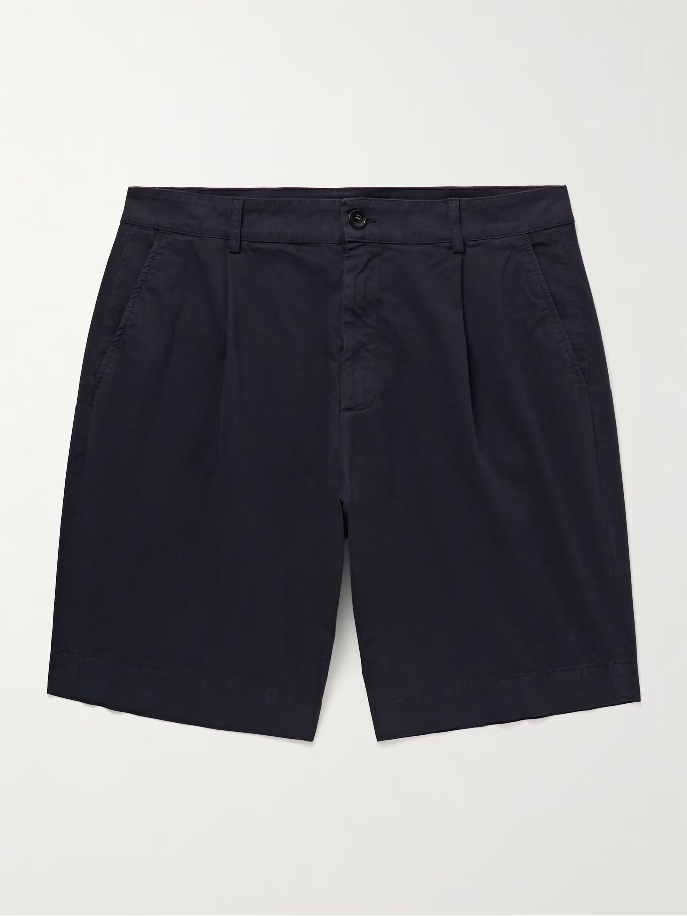 Прямые плиссированные шорты-бермуды из хлопчатобумажной саржи CANALI, синий 
Прямые плиссированные шорты-бермуды из хлопчатобумажной саржи CANALI, синий