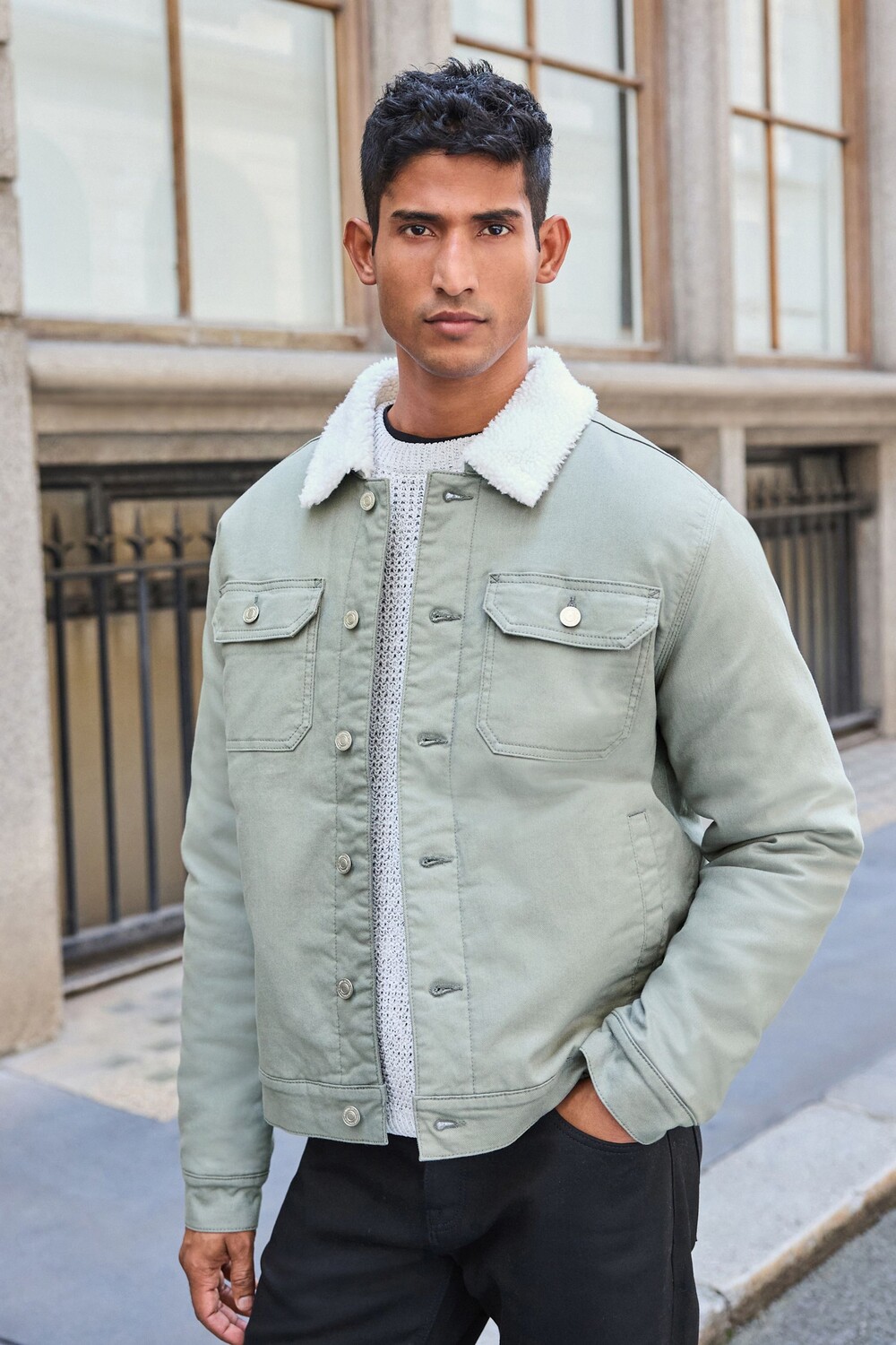 Джинсовая куртка водителя грузовика с воротником Borg Next, зеленый
Джинсовая куртка водителя грузовика с воротником Borg Next, зеленый