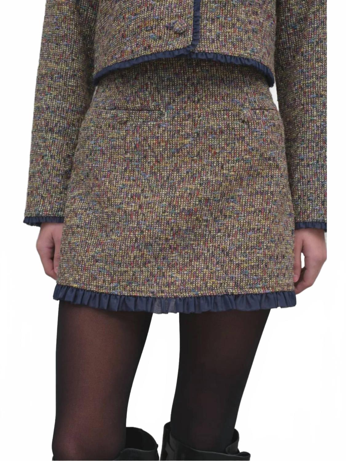Твидовый мини-юбка с органзой в мультицвете Raisonnel
Твидовый мини-юбка с органзой в мультицвете Raisonnel