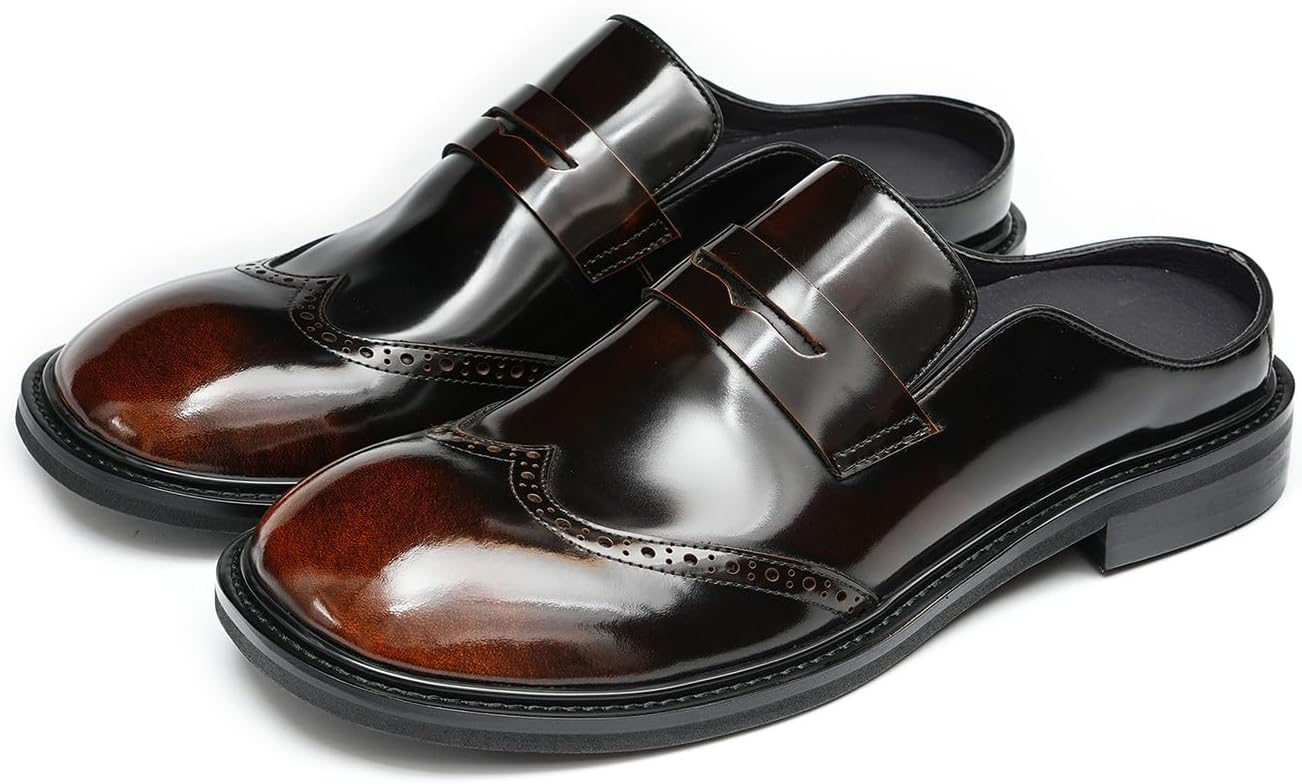 Мужские мюли Santimon, лоферы-слипоны с пенни, полированные броги с крыльями, подходящие для делового повседневного стиля, открытые задние туфли для мужчин, коричневый
Мужские мюли Santimon, лоферы-слипоны с пенни, полированные броги с крыльями, подходящие для делового повседневного стиля, открытые задние туфли для мужчин, коричневый