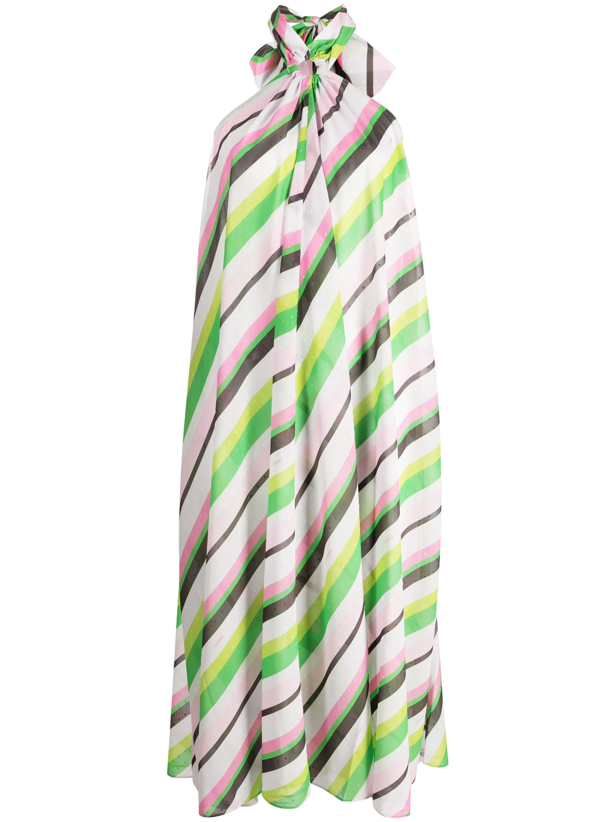 Платье миди в полоску с вырезом халтер Ganni, розовый
Платье миди в полоску с вырезом халтер Ganni, розовый