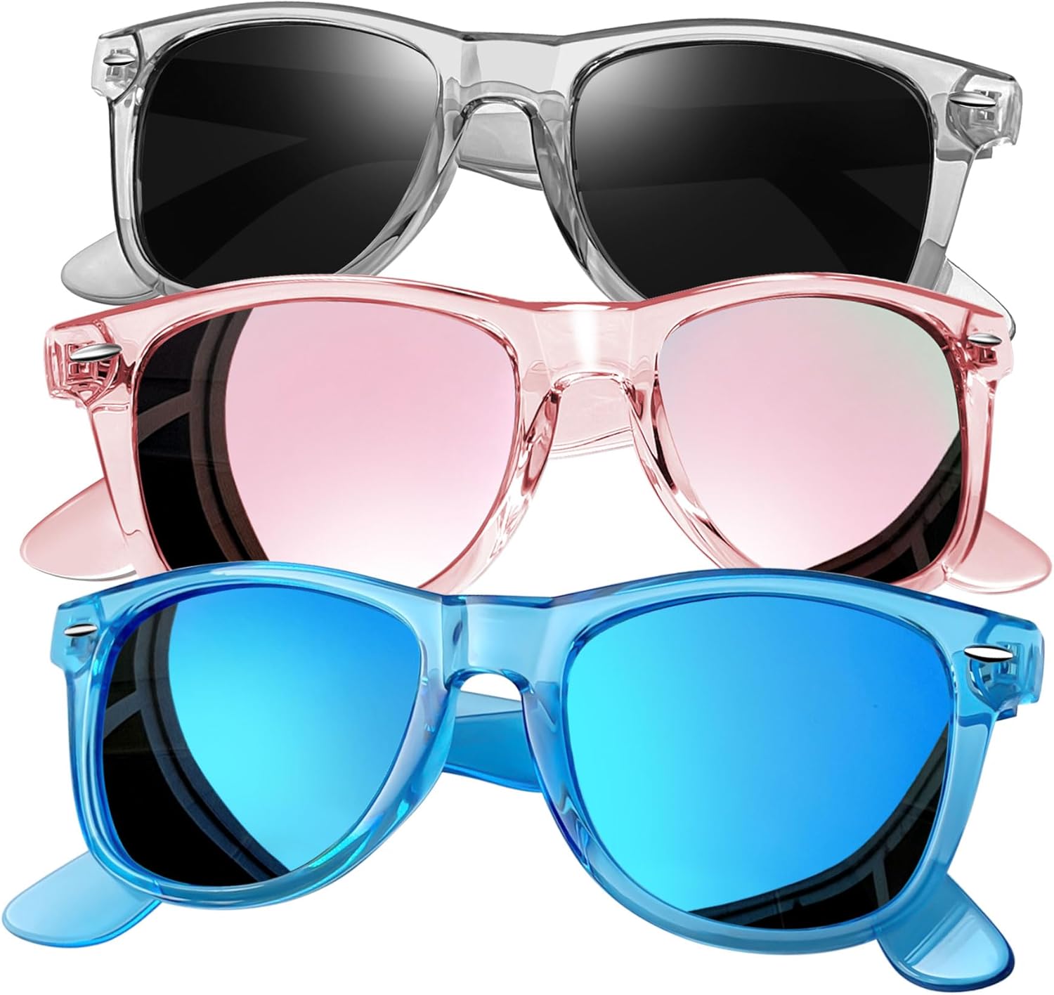 Набор из 3 квадратных солнцезащитных очков Joopin с поляризацией и защитой от УФ-излучения. Модные солнцезащитные очки для женщин и мужчин, H31-clear Grey + Clear Pink + Clear Blue
Набор из 3 квадратных солнцезащитных очков Joopin с поляризацией и защитой от УФ-излучения. Модные солнцезащитные очки для женщин и мужчин, H31-clear Grey + Clear Pink + Clear Blue