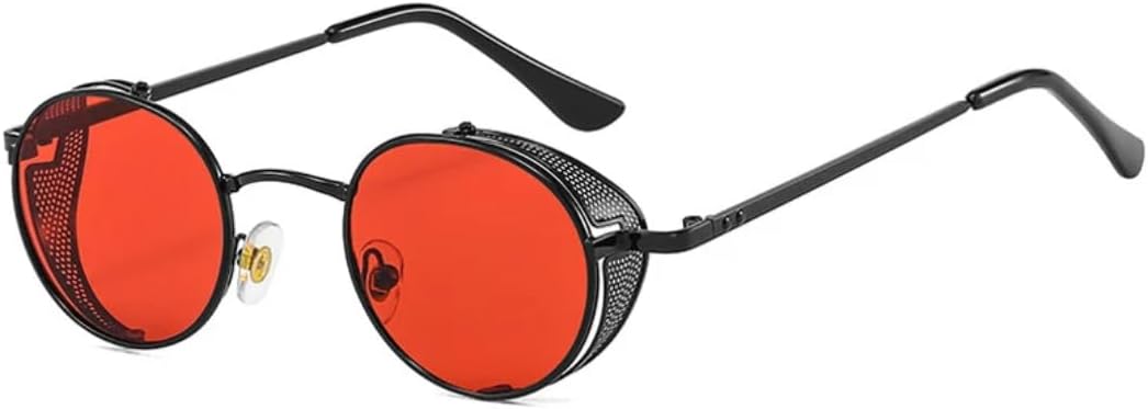 Солнцезащитные очки в стиле стимпанк для женщин и мужчин, винтажные металлические круглые маленькие, классические, с защитой от УФ-излучения UV400 (C5, черно-красные) TVTBBVV, C5 Black-red
Солнцезащитные очки в стиле стимпанк для женщин и мужчин, винтажные металлические круглые маленькие, классические, с защитой от УФ-излучения UV400 (C5, черно-красные) TVTBBVV, C5 Black-red