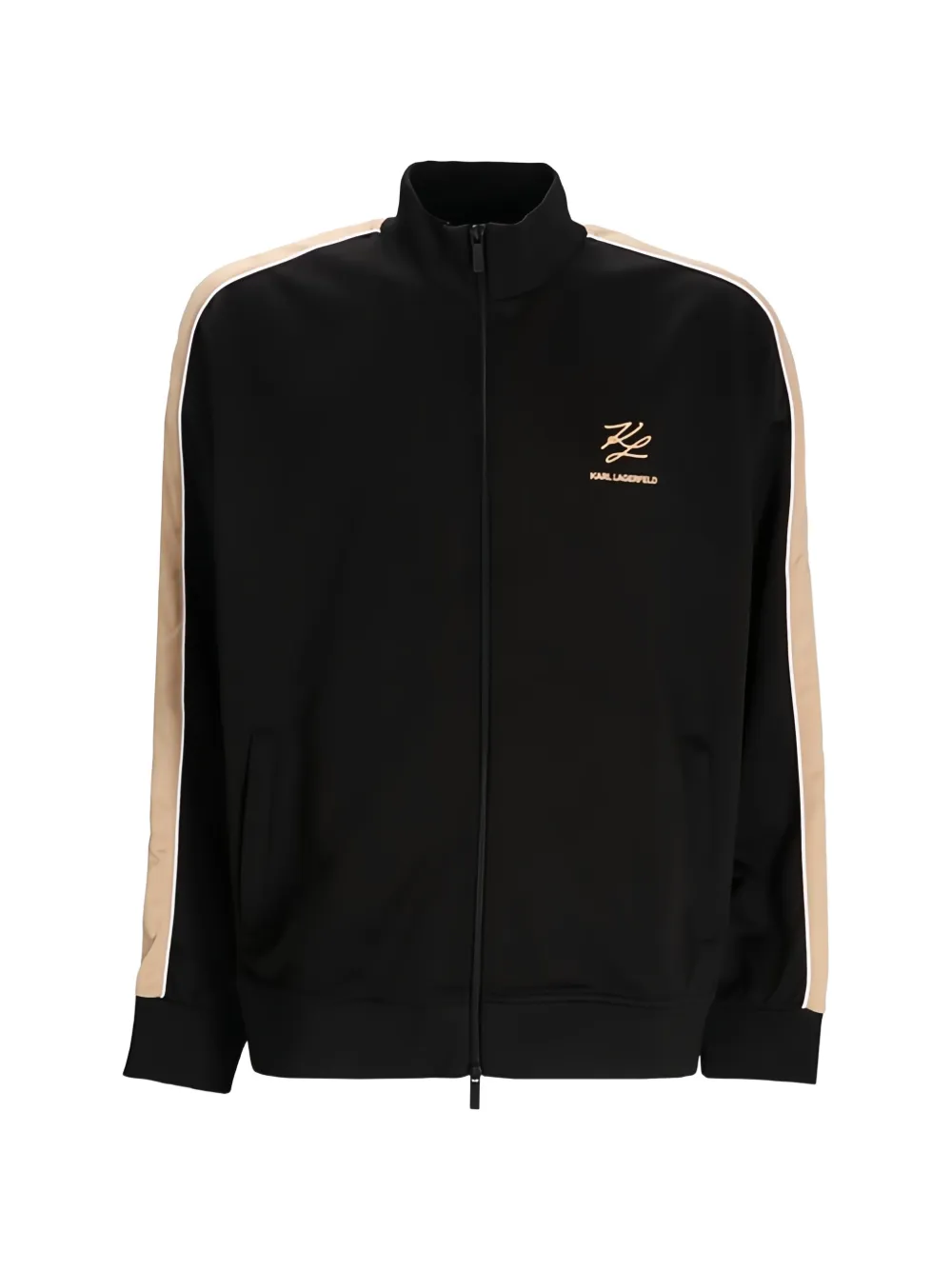 Полосатый свитер на молнии Karl Lagerfeld, черный
Полосатый свитер на молнии Karl Lagerfeld, черный