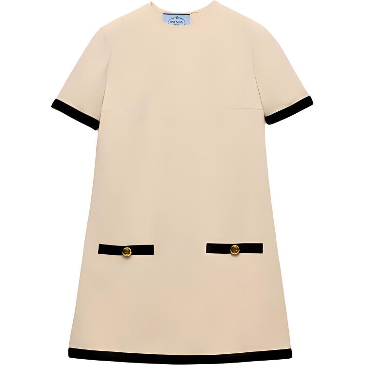 Мини-платье с коротким рукавом и круглым вырезом PRADA, neutral color
Мини-платье с коротким рукавом и круглым вырезом PRADA, neutral color