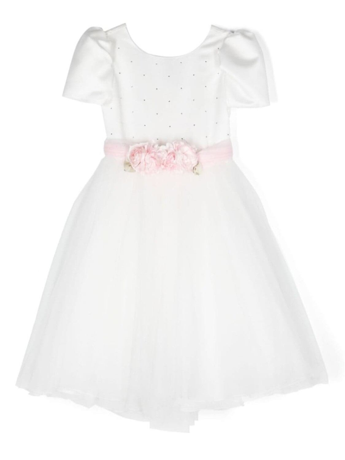 Monnalisa платье с пышной юбкой и цветочной аппликацией, белый
Monnalisa платье с пышной юбкой и цветочной аппликацией, белый