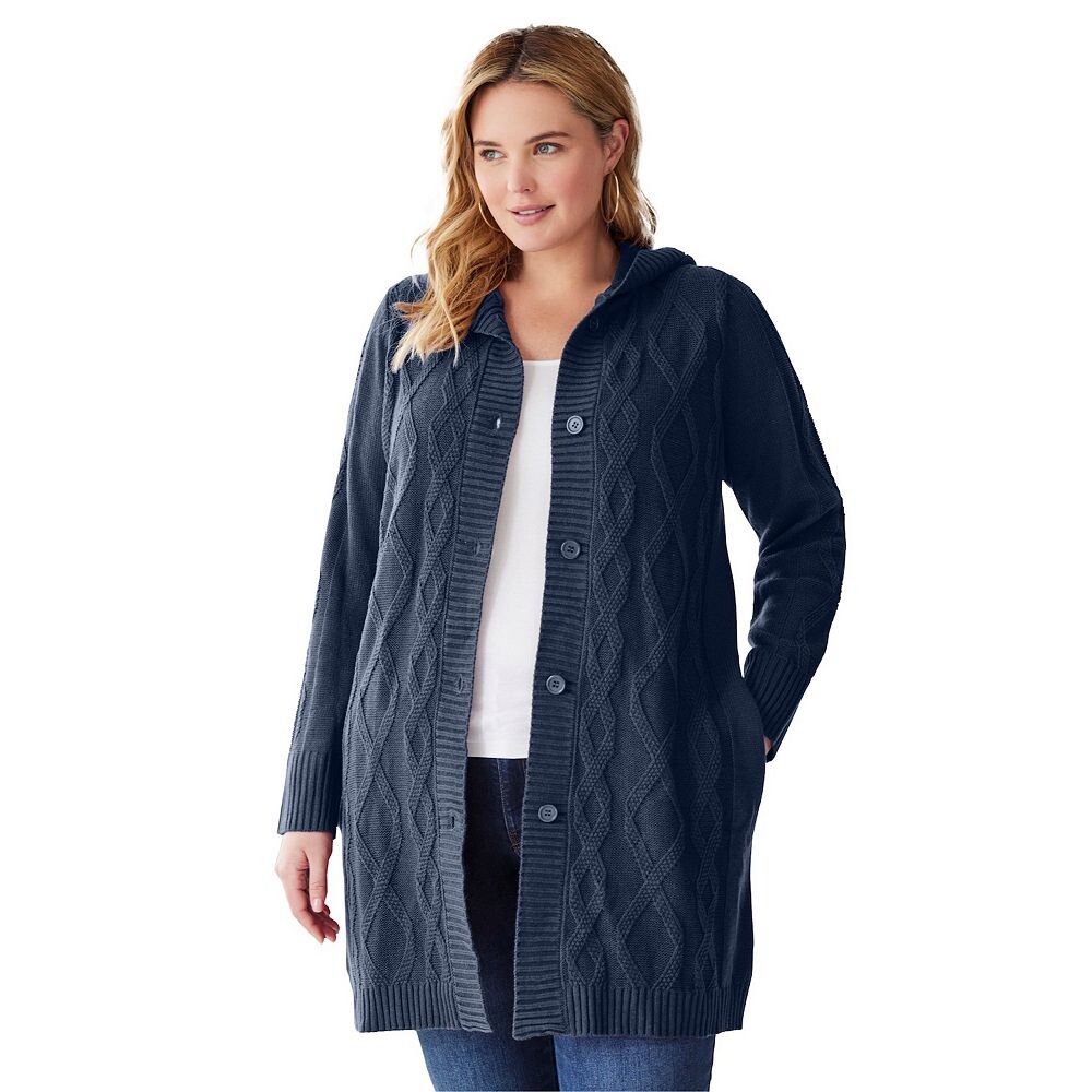 Женщина в женском кардигане с капюшоном больших размеров Woman Within, темно-синий
Женщина в женском кардигане с капюшоном больших размеров Woman Within, темно-синий