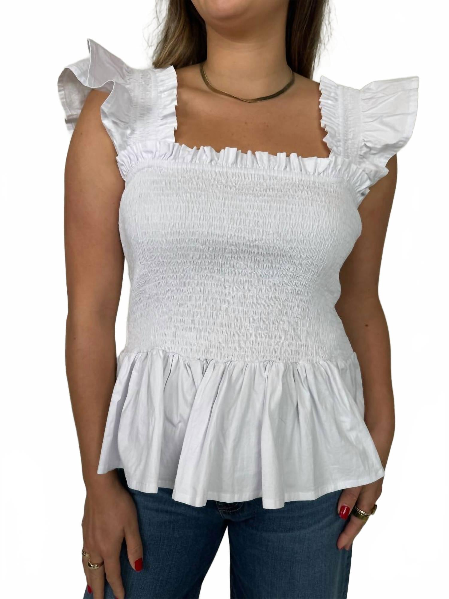 Топ из поплина Riza белого цвета Phie Collective
Топ из поплина Riza белого цвета Phie Collective