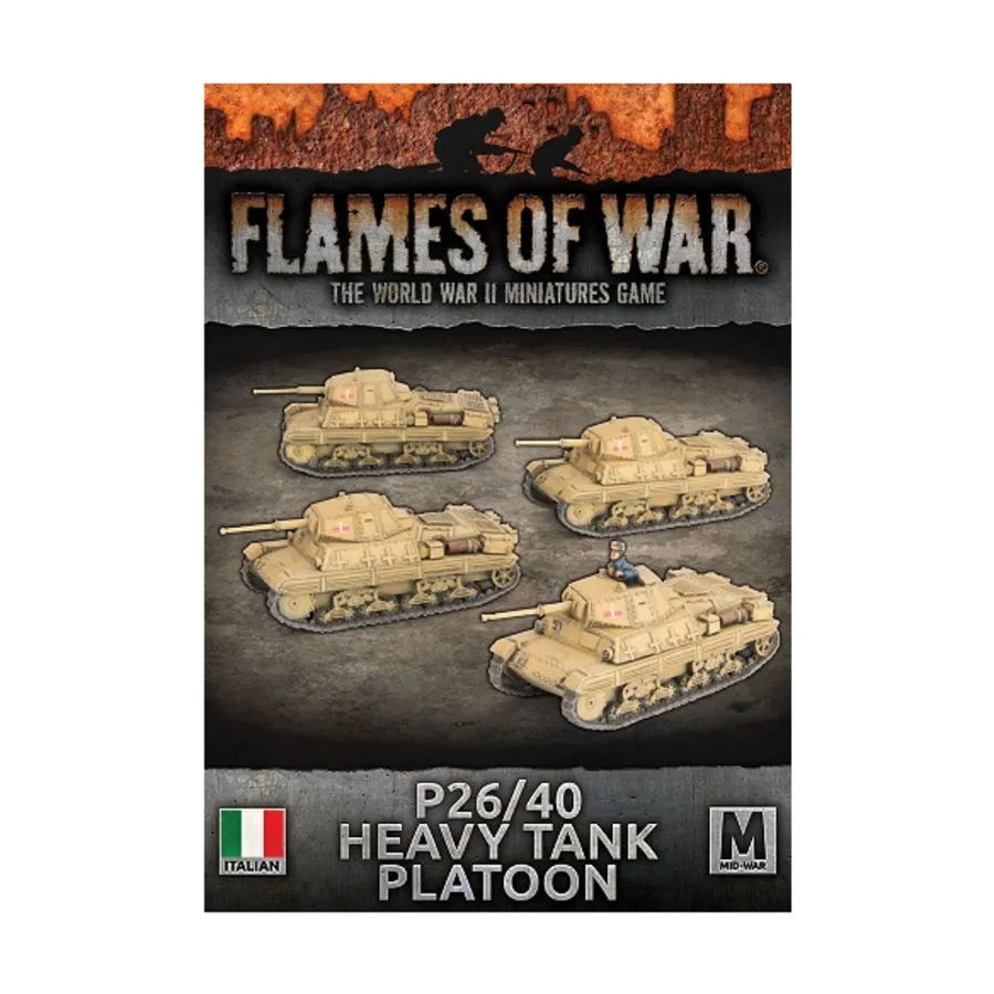 Взвод тяжелых танков P26/40, Flames of War - WWII - Italian - Tanks (4th Edition)
Взвод тяжелых танков P26/40, Flames of War - WWII - Italian - Tanks (4th Edition)