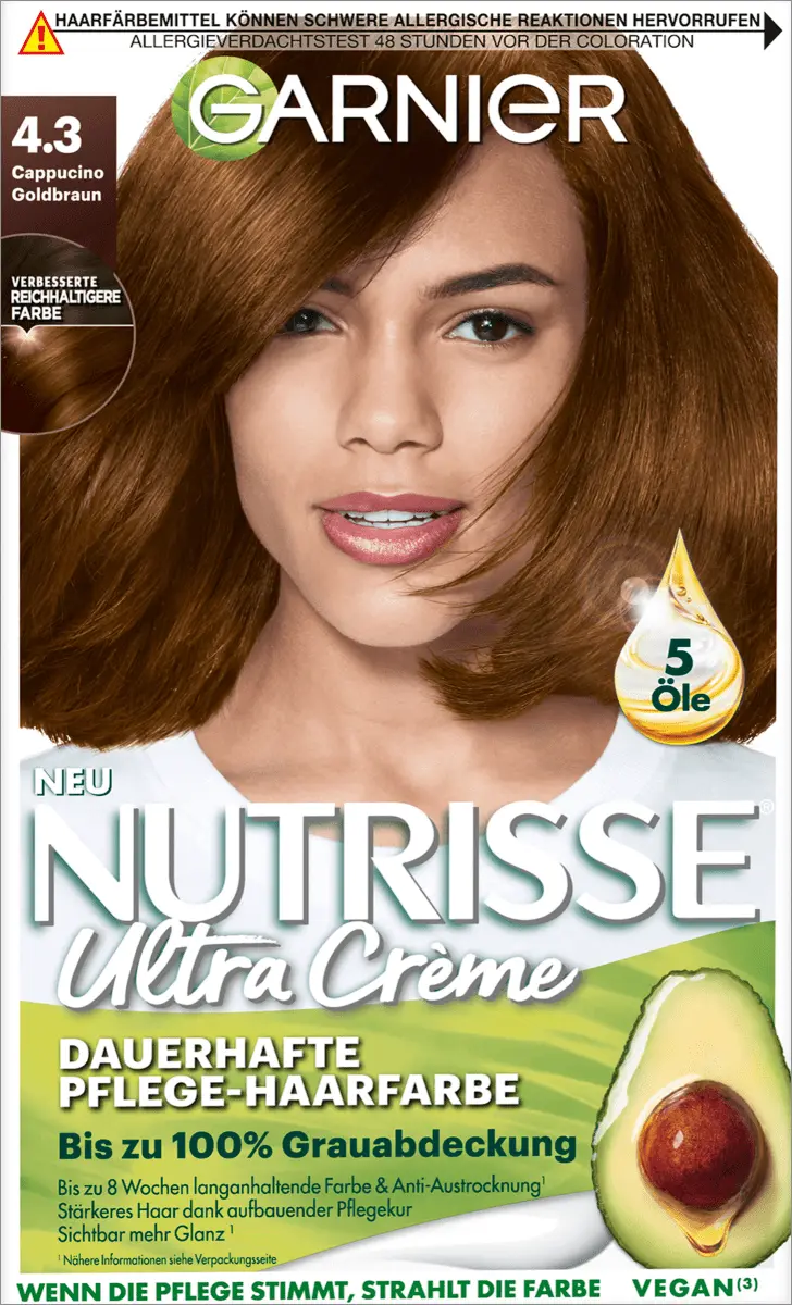 Краска для волос 4.3 Капучино золотисто-русый 1 шт. Nutrisse
Краска для волос 4.3 Капучино золотисто-русый 1 шт. Nutrisse