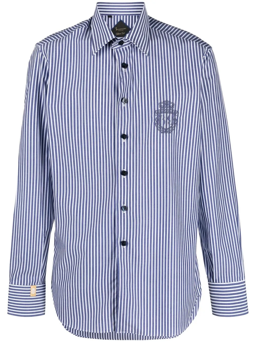 Полосатая рубашка с вышитым гербом Billionaire, синий
Полосатая рубашка с вышитым гербом Billionaire, синий