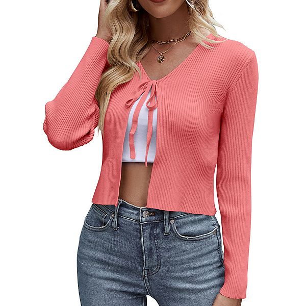 Женский вязаный кардиган с длинными рукавами и завязкой спереди Clearflower, Pink Orange
Женский вязаный кардиган с длинными рукавами и завязкой спереди Clearflower, Pink Orange