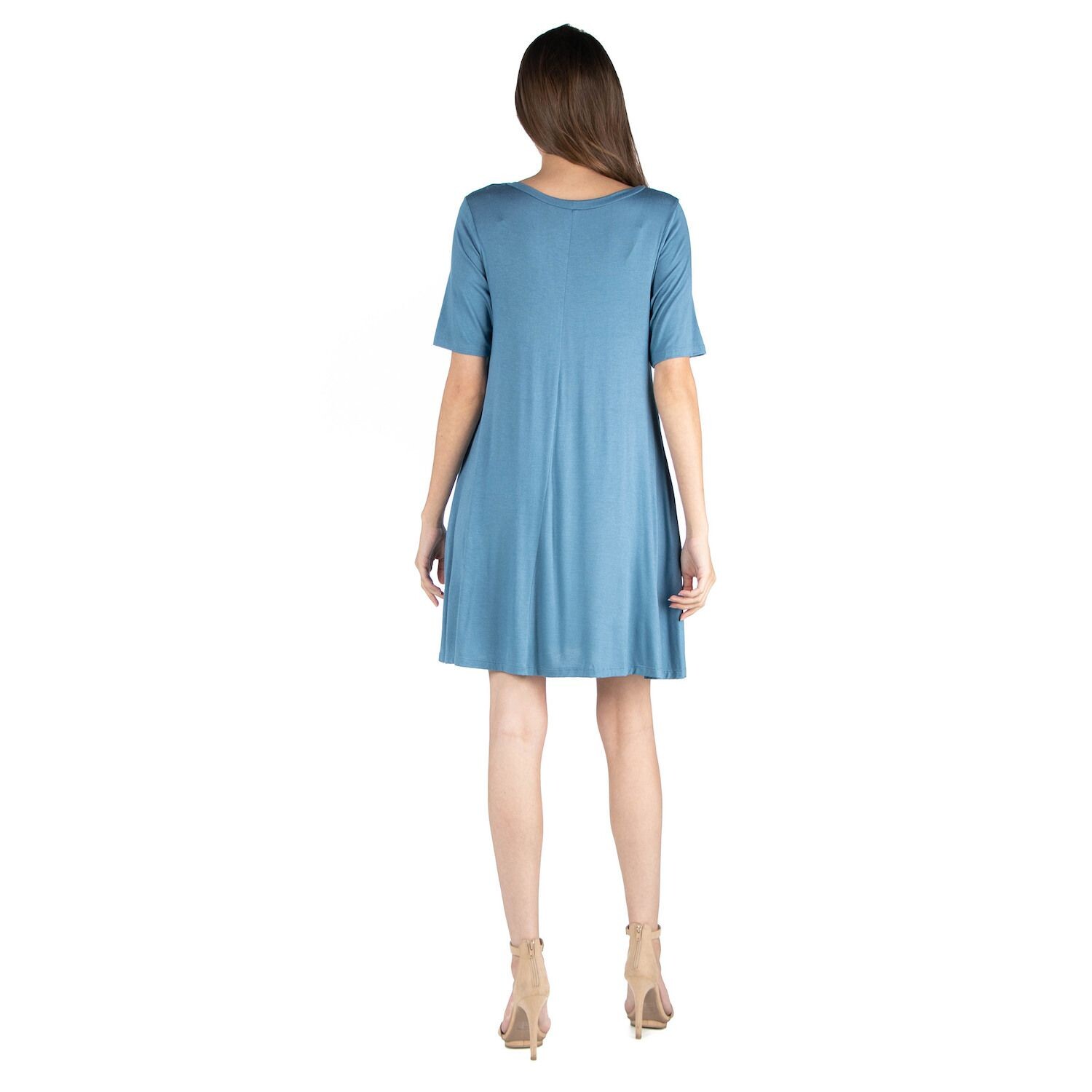 Женское платье-рубашка с круглым вырезом и карманами 24seven Comfort Apparel 24Seven Comfort Apparel
Женское платье-рубашка с круглым вырезом и карманами 24seven Comfort Apparel 24Seven Comfort Apparel