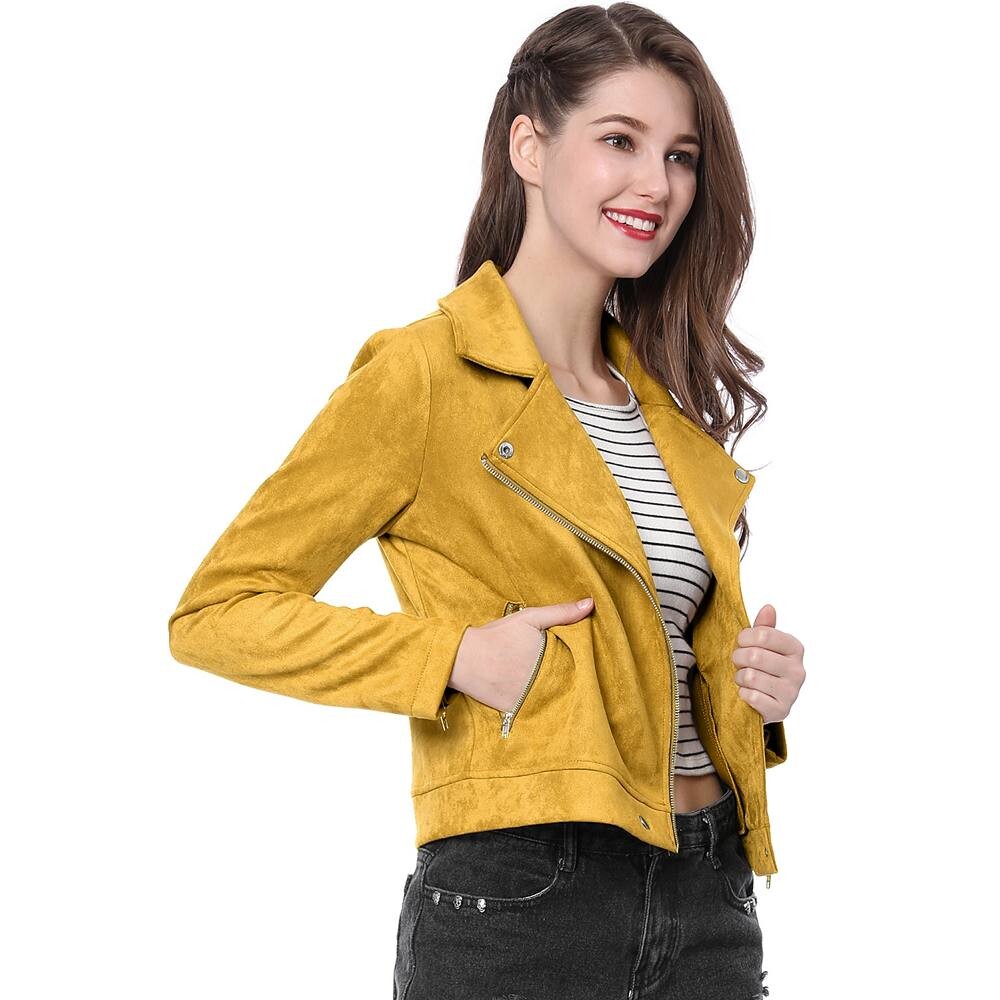 Женская куртка из искусственной замши с длинным рукавом на молнии Мотобайкерские куртки ALLEGRA K, цвет Mustard
Женская куртка из искусственной замши с длинным рукавом на молнии Мотобайкерские куртки ALLEGRA K, цвет Mustard