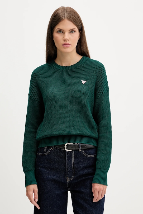 Хлопковый свитер Guess Jeans, зеленый
Хлопковый свитер Guess Jeans, зеленый