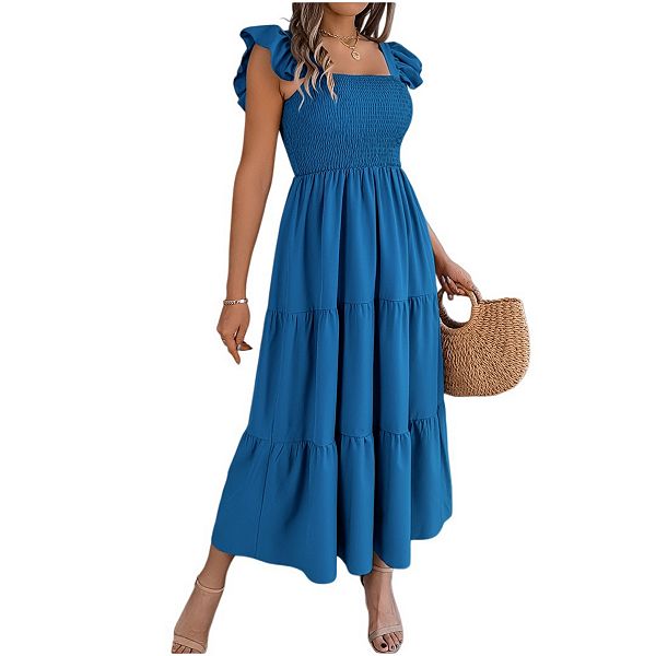 Женское платье-макси с квадратным вырезом и рукавами-крылышками для пляжа Yesfashion, Blue
Женское платье-макси с квадратным вырезом и рукавами-крылышками для пляжа Yesfashion, Blue