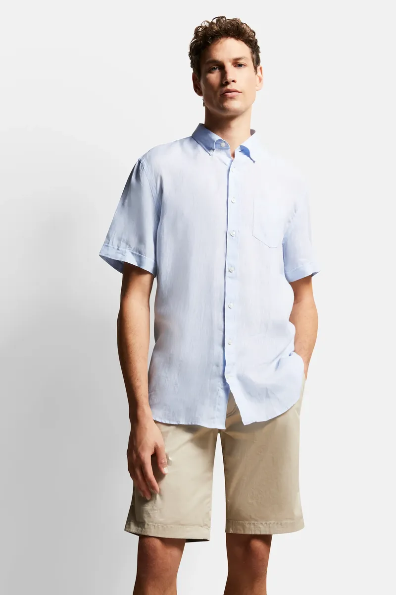 Рубашка bugatti с короткими рукавами, изготовлена из 100% льна, голубой
Рубашка bugatti с короткими рукавами, изготовлена из 100% льна, голубой