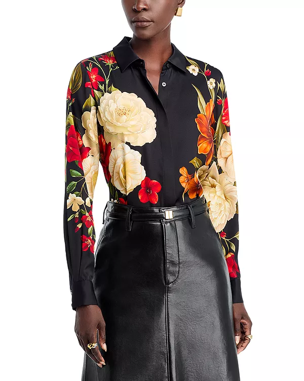 Шелковая эластичная рубашка Shae Elie Tahari, черный
Шелковая эластичная рубашка Shae Elie Tahari, черный