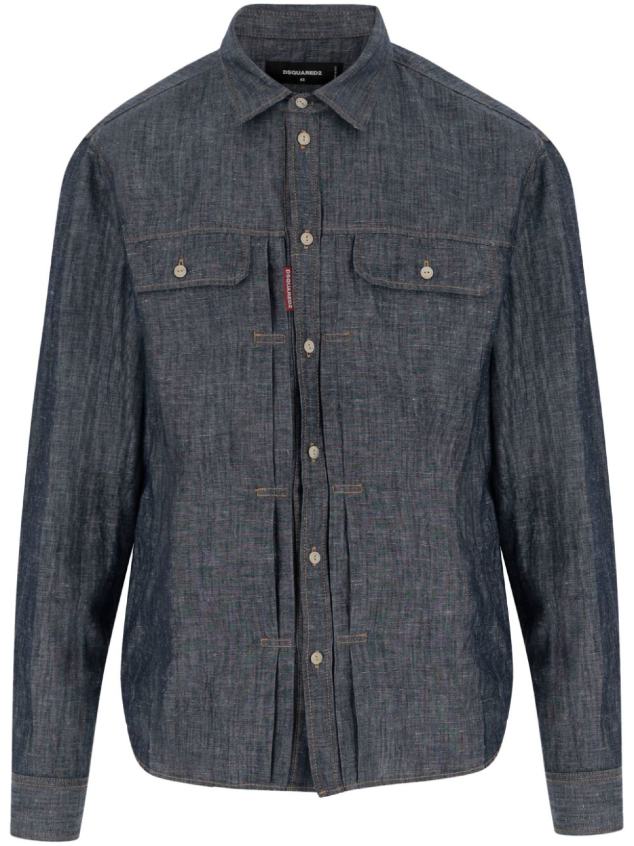 DSQUARED2 рубашка из ткани шамбре, синий 
DSQUARED2 рубашка из ткани шамбре, синий