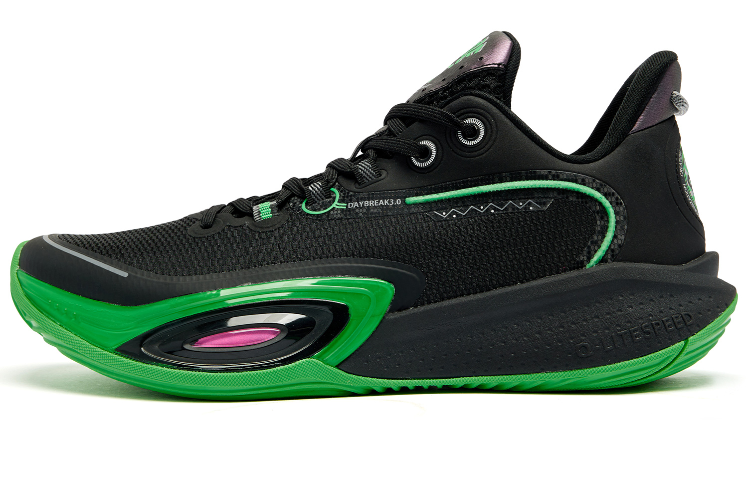 QIAODAN Баскетбольные кроссовки с амортизацией, защитой от скручивания, дышащие, нескользящие, низкие, мужские, черно-зеленые 
QIAODAN Баскетбольные кроссовки с амортизацией, защитой от скручивания, дышащие, нескользящие, низкие, мужские, черно-зеленые