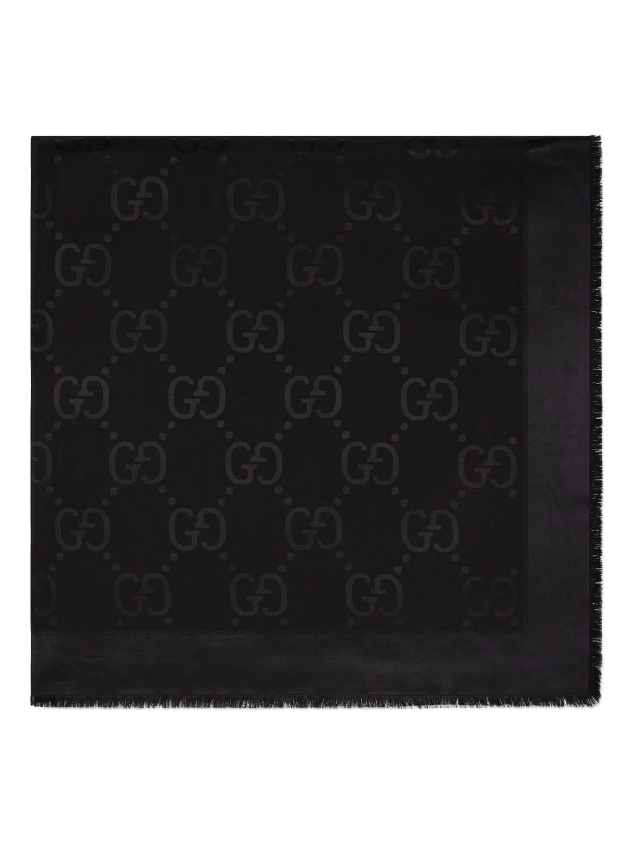 Жаккардовый шарф с узором GG Gucci, черный
Жаккардовый шарф с узором GG Gucci, черный