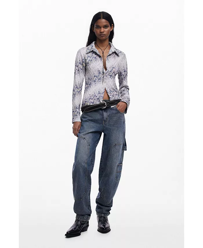 Женская футболка Snake Fluid Desigual, коричневый/бежевый 
Женская футболка Snake Fluid Desigual, коричневый/бежевый