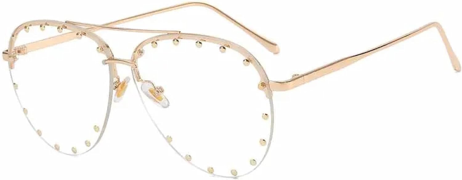 Женские солнцезащитные очки с металлическими заклепками, роскошные женские очки, стильные солнцезащитные очки для женщин с защитой от УФ-излучения UV400 TKKTLLT, Gold Clear
Женские солнцезащитные очки с металлическими заклепками, роскошные женские очки, стильные солнцезащитные очки для женщин с защитой от УФ-излучения UV400 TKKTLLT, Gold Clear