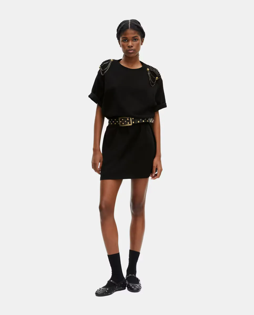 Платье с короткими рукавами и подплечниками The Kooples, чёрный
Платье с короткими рукавами и подплечниками The Kooples, чёрный