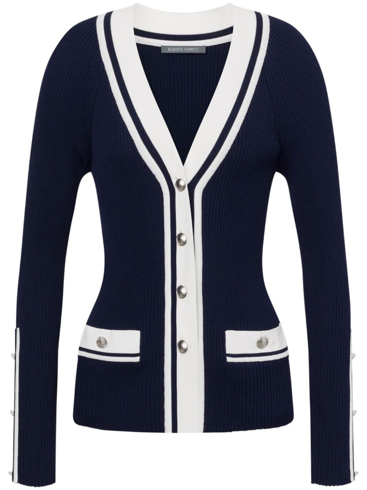 Alberta Ferretti кардиган с контрастной отделкой, синий 
Alberta Ferretti кардиган с контрастной отделкой, синий