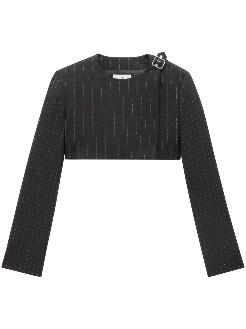 Укороченный жакет в тонкую полоску Courrèges, черный
Укороченный жакет в тонкую полоску Courrèges, черный