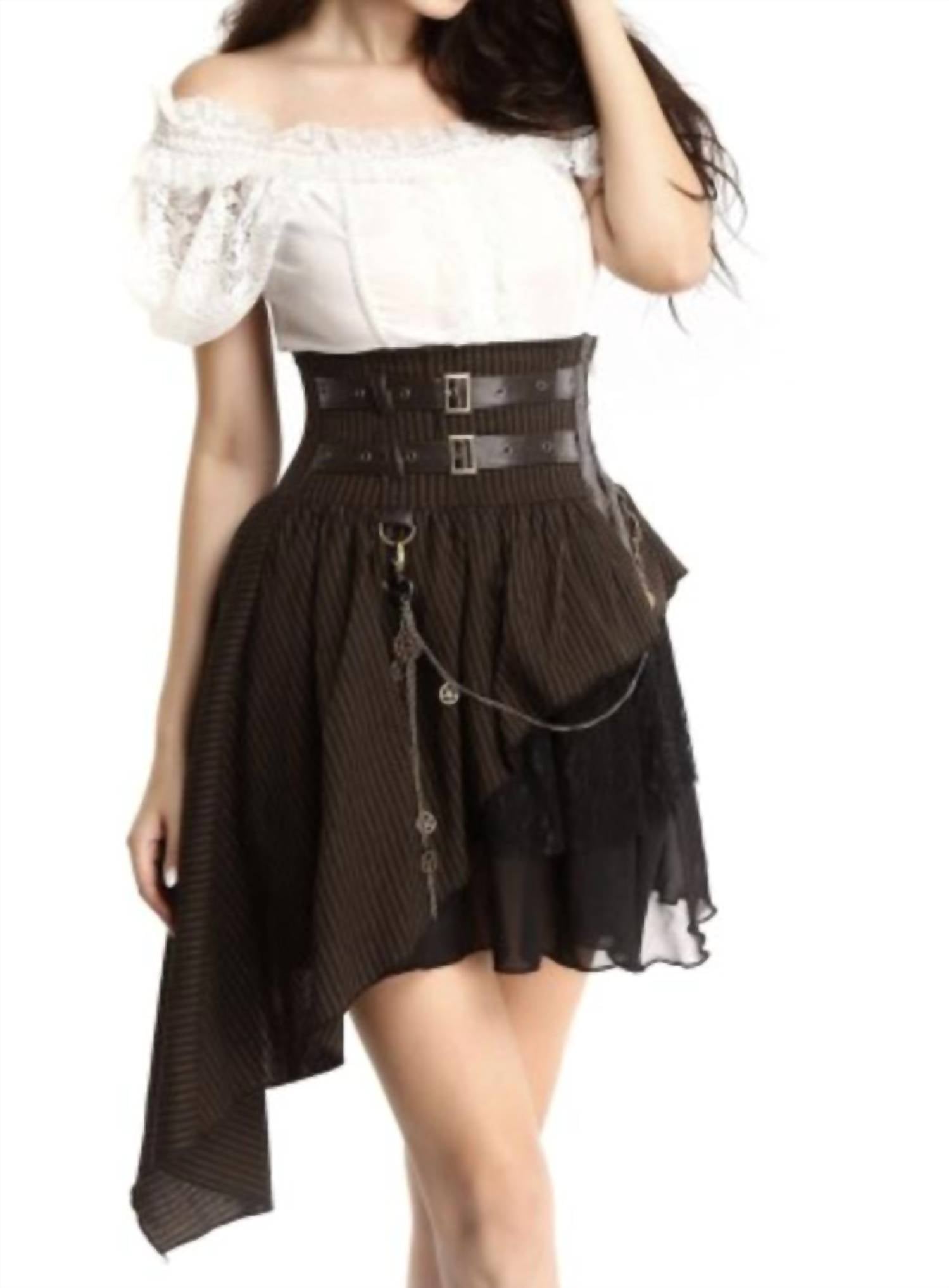 Юбка с высокой талией и асимметричным подолом в кофейном цвете Pentagramme, Coffee
Юбка с высокой талией и асимметричным подолом в кофейном цвете Pentagramme, Coffee