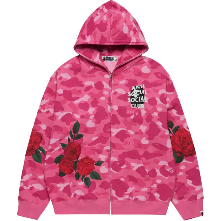 Бейп х антисошиал сошиал клаб худи на молнии A BATHING APE, розовый
Бейп х антисошиал сошиал клаб худи на молнии A BATHING APE, розовый