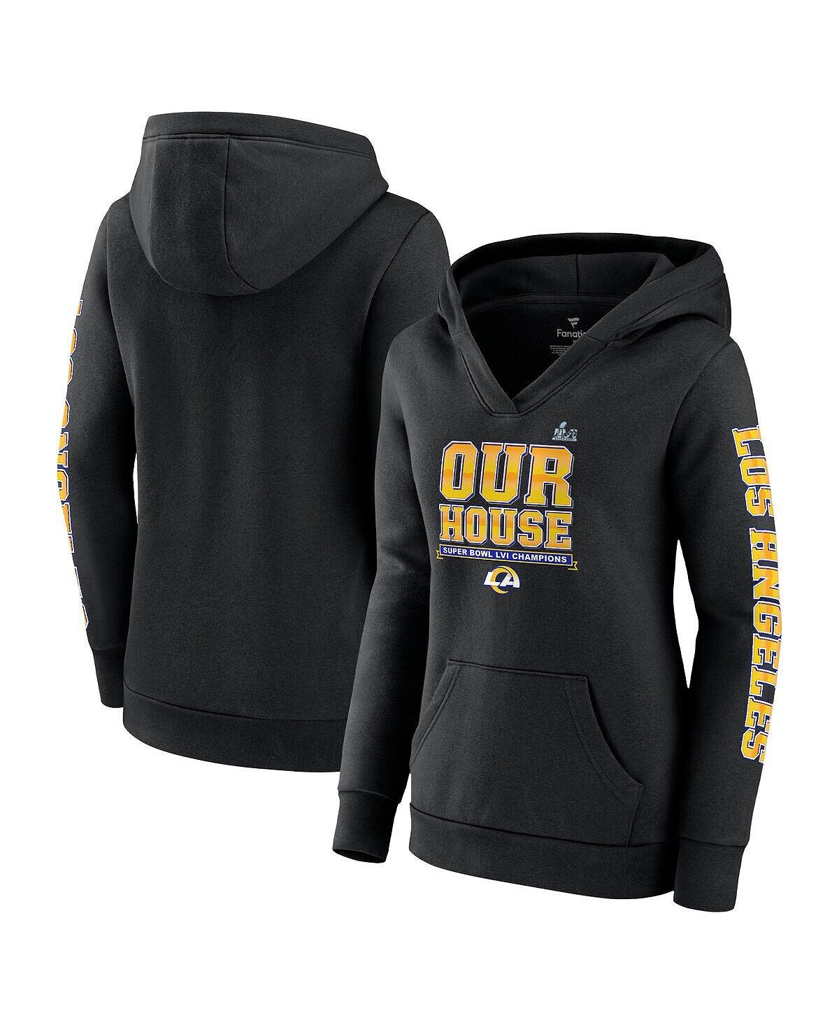 Женский черный пуловер с капюшоном Los Angeles Rams Super Bowl LVI Champions Hometown Audible Fanatics, черный
Женский черный пуловер с капюшоном Los Angeles Rams Super Bowl LVI Champions Hometown Audible Fanatics, черный