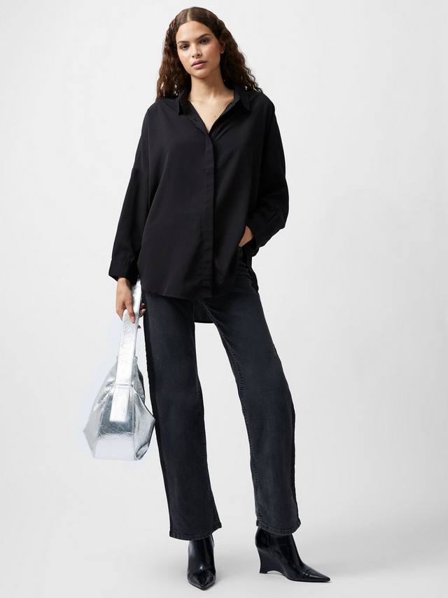 Caprina Crepe длинная рубашка с длинными рукавами и пуговицами French Connection, Black
Caprina Crepe длинная рубашка с длинными рукавами и пуговицами French Connection, Black