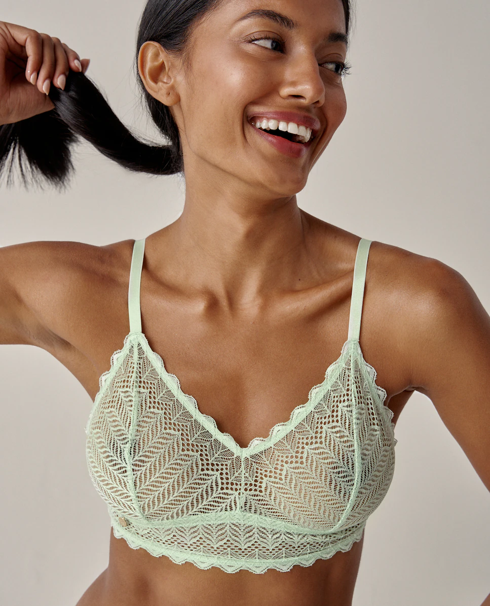 Кружевной бюстгальтер-бралетт с треугольными чашками без косточек Black Limba, бирюзовый
Кружевной бюстгальтер-бралетт с треугольными чашками без косточек Black Limba, бирюзовый