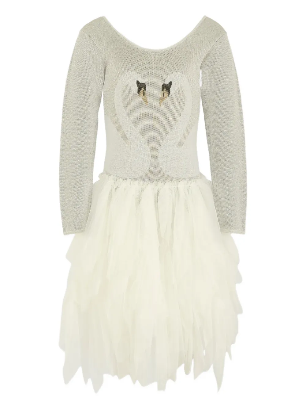 Платье из тюля с украшением в виде лебедя Stella Mccartney Kids, серый
Платье из тюля с украшением в виде лебедя Stella Mccartney Kids, серый