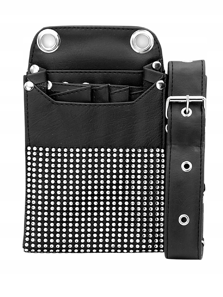 Кобура для парикмахерских инструментов черная с блестками Siima
Кобура для парикмахерских инструментов черная с блестками Siima