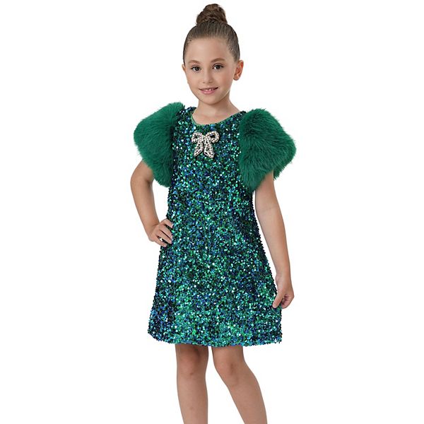 Платье для девочек с рукавами-фонариками из бархата и меха изумрудного цвета с пайетками для праздничной вечеринки 2Bunnies
Платье для девочек с рукавами-фонариками из бархата и меха изумрудного цвета с пайетками для праздничной вечеринки 2Bunnies