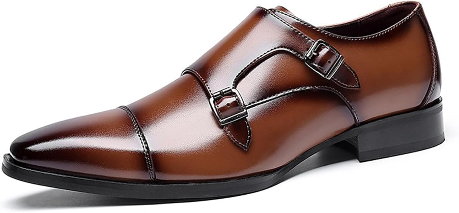 Мужские лоферы с двойной монковой пряжкой, с зауженным носком, кожаные оксфорды для формального и повседневного делового стиля Abborora, коричневый
Мужские лоферы с двойной монковой пряжкой, с зауженным носком, кожаные оксфорды для формального и повседневного делового стиля Abborora, коричневый