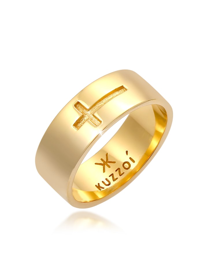 KUZZOI Кольцо с крестом из серебра 925 пробы в золотой оправе
KUZZOI Кольцо с крестом из серебра 925 пробы в золотой оправе
